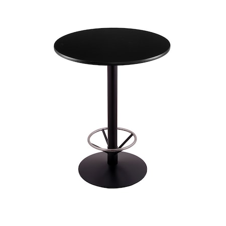 Holland Bar Stool Co 42" 214 Black Table 30" dia. Top, Foot Ring 214-2242BW30RFTRG